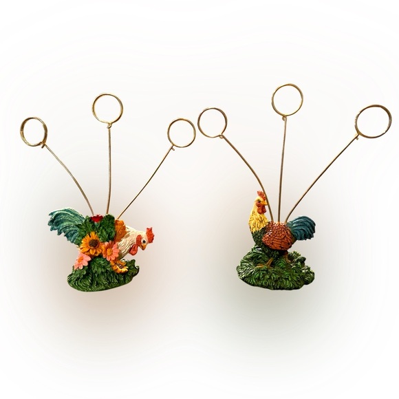 Colorful Rooster Photo Holder Set - Picture 1 of 4